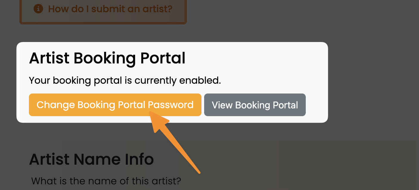 WCWD Artist Change Portal Password